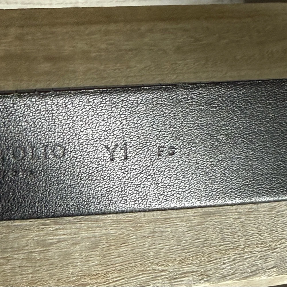 Perry Ellis Portfolio Men's Black Full Grain Cowhide‎ Belt Silver Buckle 44